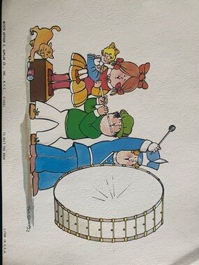 1979 Vintage Arthur A. Kaplan Cartoon Marching Band Print Litho